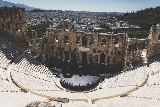 The ancient theatre of Dionysus in Acropolis Greece