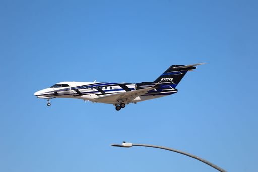 The Thrive Aviation Cessna Citation Longitude arriving at San Jose International Airport, coming in from Hailey
