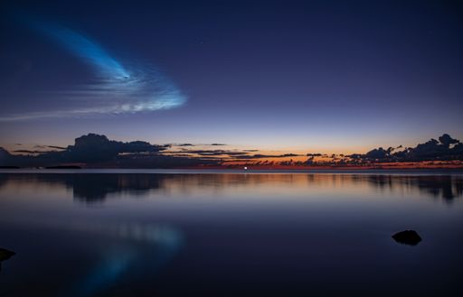 A fascinating view of sunrise at the sea, Miami, Florida, USA