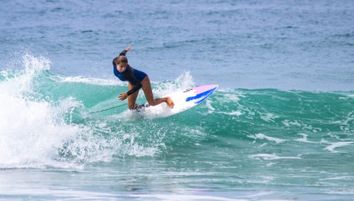 An action surfing shot in Florianopolis, Brazil.