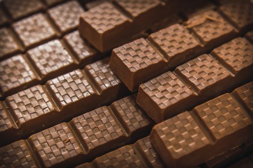 A closeup of natural chocolate bars made in  Roatan Island. Honduras