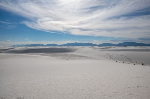 A beautiful view of the famous White Sands National Park in New Mexico, United States on a sunny day