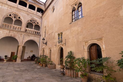 The historical Royal Monastery of Santa Maria de Guadalupe in Guadalupe, Caceres, Spain