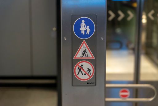 A shallow focus shot of signs of allowness and prohibition