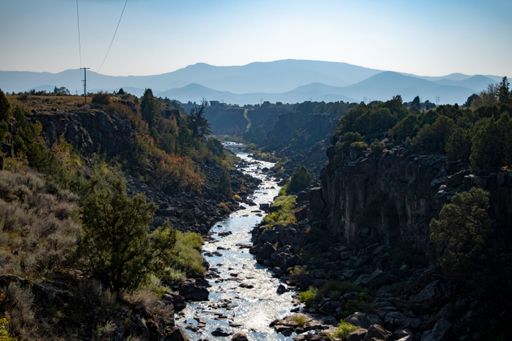 A beautiful shot of a river passing through the canyon