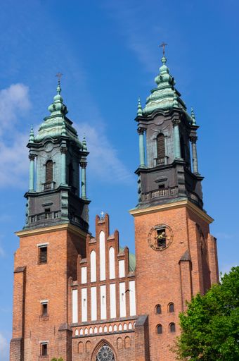 Poland, Poznan, a low angle shot of the Archcathedral Basilica of St. Peter and St. Paul