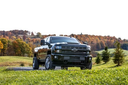 A black Chevrolet Silverado pickup truck