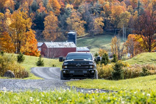 A black Chevrolet Silverado pickup truck