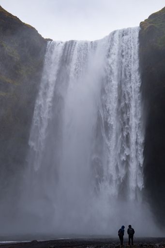 A vertical shot of Skogafoss Waterfall