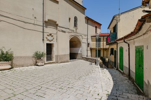 The small square in an old mountain village in the province of Isernia.