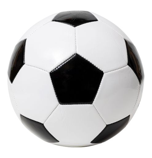 Classic black and white soccer ball isolated on white background