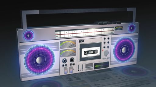 A digital render of an old vintage speaker