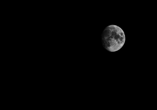 The waxing gibbous moon against a clear night sky in October