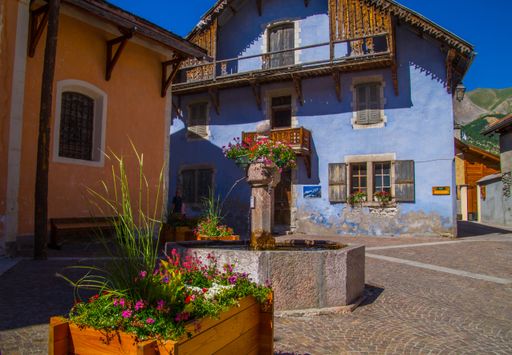 A beautiful landscape of the village of Queyras regional park