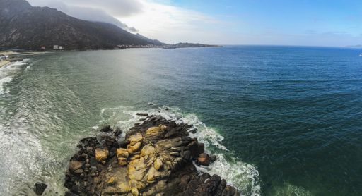 Ezaro, village with beach in Galicia,Spain. Drone Photo