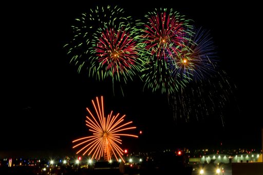 Traditional fireworks display in Mqabba on the eve of the Catholic feast of the Assumption (Saint Mary) celebrated on the 15th of August in Malta.