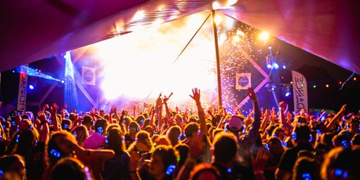 A group of dancing people during a Student party in Den bosch, the Netherlands