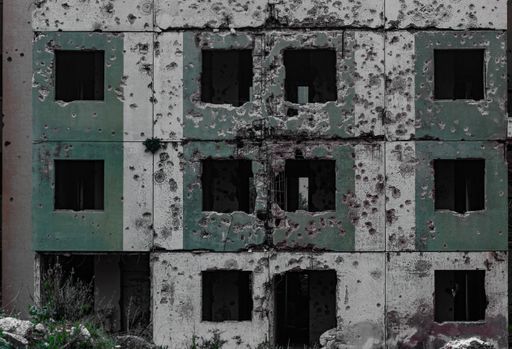 Abandoned block of flats in Tripoli, Lebanon
