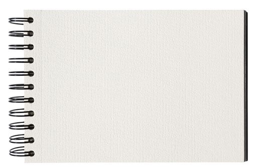 Blank Watercolor Sketchbook with an open page isolated on white background. template mock up