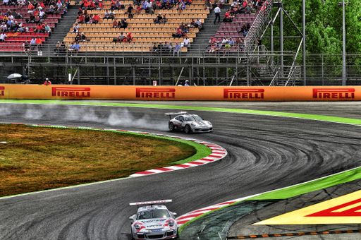 A beautiful view of Porsche supercup circuit de Barcelona Catalunya Pirelli in Spain