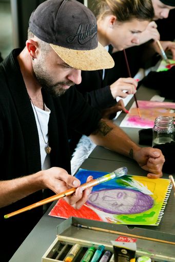 A view of the Team Building workshop in art class in Cape Town, South Africa