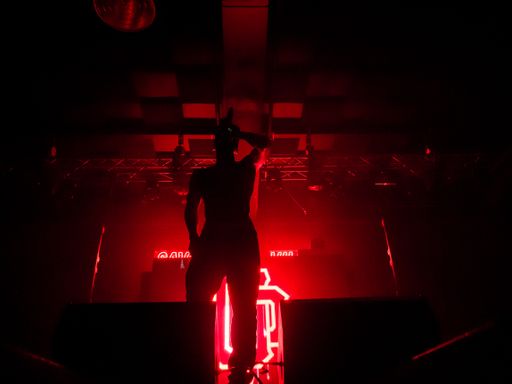 A silhouette of Hopsin live at the Concord Music Hall