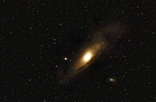 A beautiful view of the Andromeda Galaxy in the sky