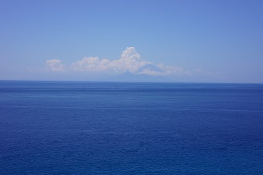 An aerial view of the seascape of the Lombok island, Indonesia