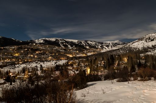 The Snowmass village at night in Aspen, Colorado, USA