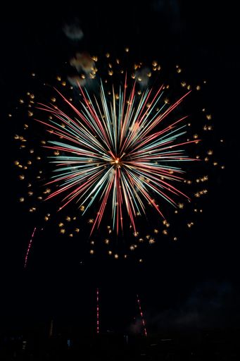 An enchanting firework show in the dark sky