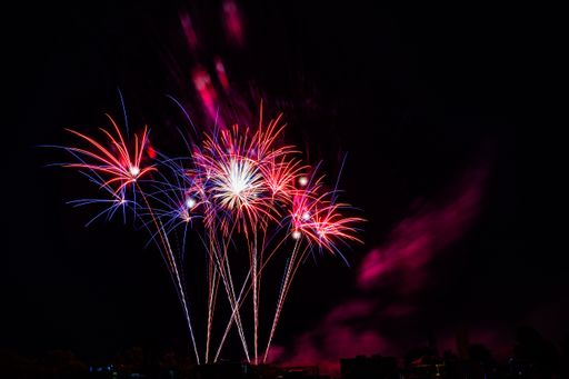 Virbant firework show in the night sky