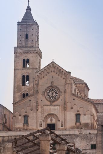 A vertical of the historical Matera Cathedral in Italy