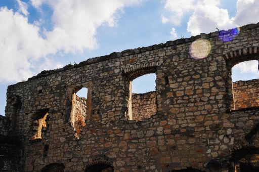 An old brick wall of an ancient building