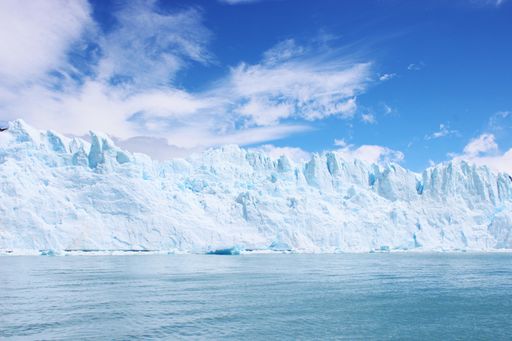 A beautiful shot of icebergs in glacier Perito Moreno, in Patagonia, Argentina