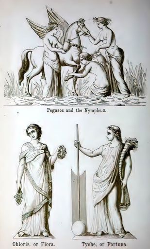 A vintage book in19th century including sketches of Greek, Roman mythologies and cultures