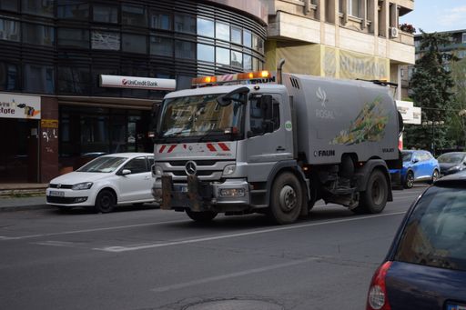 A big truck on the street in Ploiesti, Romania
