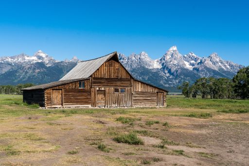 A beautiful view of Moulton Barn in Grand Teton National Park in Jenny, USA