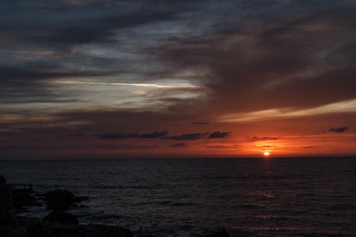 A beautiful bright sunset over a calm sea