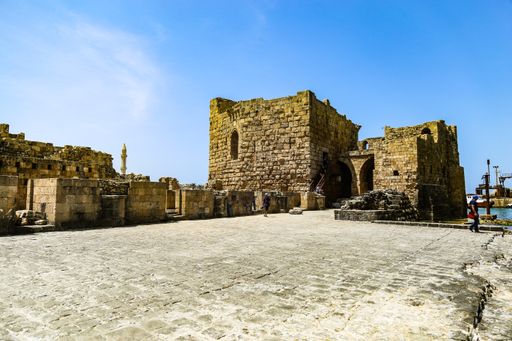 A beautiful shot of a seaside castle in Sidon, Lebanon