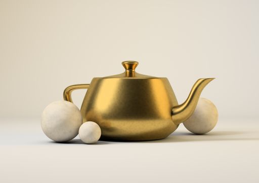 A close up of a golden teapot and white eggs isolated on a white background