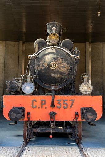 A C.P. 357 locomotive at the National Railway Museum in Entroncamento, Portugal