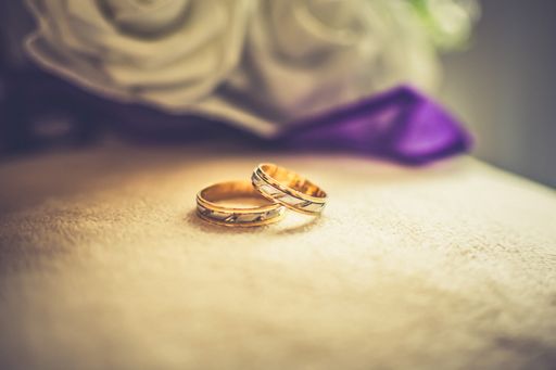 A closeup shot of wedding rings