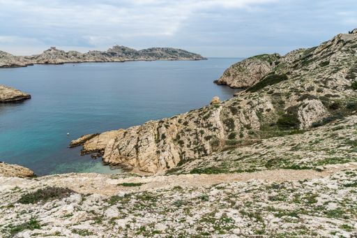 An amazing view of the landscape of Ratonneau island, part of Frioul archipelago in Marseille