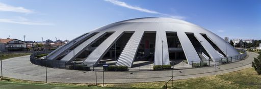 A panoramic shot of a Kresimir Cosic basketball hall, Zadar, Croatia