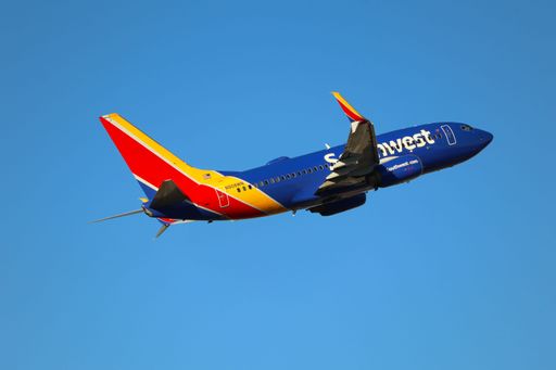 Southwest Airlines Boeing 737-700 takes off from San Jose Airport in the morning, bound for Burbank.
