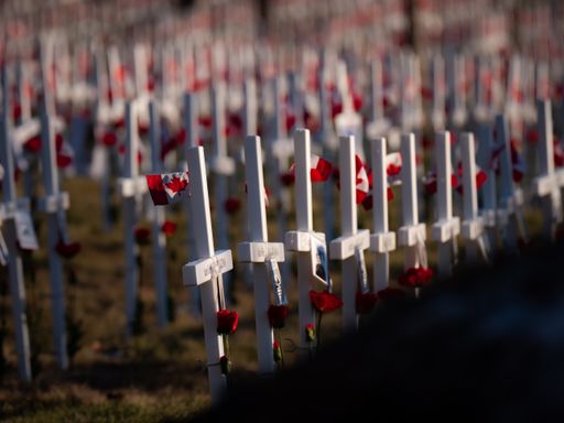 Field of Crosses in remembrance of fallen Canadian Soldiers