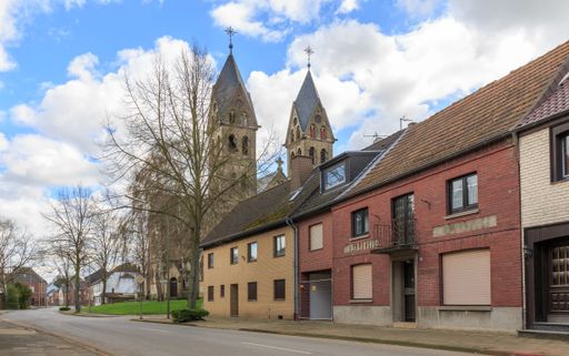 A beautiful shot of a street with residential buildings