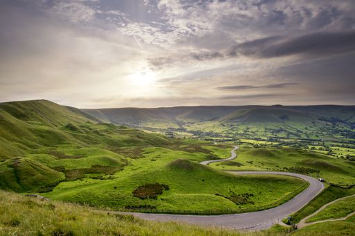 A beautiful view of Mam Tor, Peak District, Derbyshire, England, UK