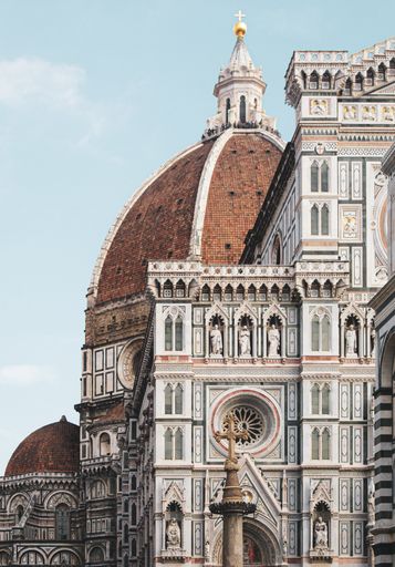A vertical shot of the Cathedral of Santa Maria del Fiore on a sunny day in Florence, Ita