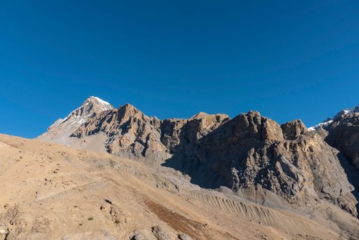 A beautiful view of Annapurna mountain under a clear blue sky